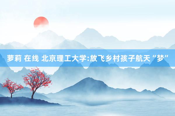 萝莉 在线 北京理工大学:放飞乡村孩子航天“梦”
