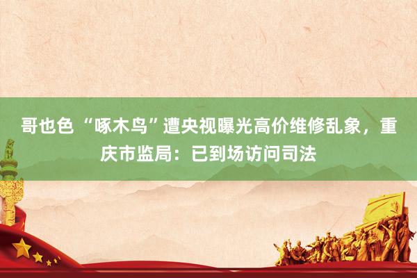 哥也色 “啄木鸟”遭央视曝光高价维修乱象，重庆市监局：已到场访问司法