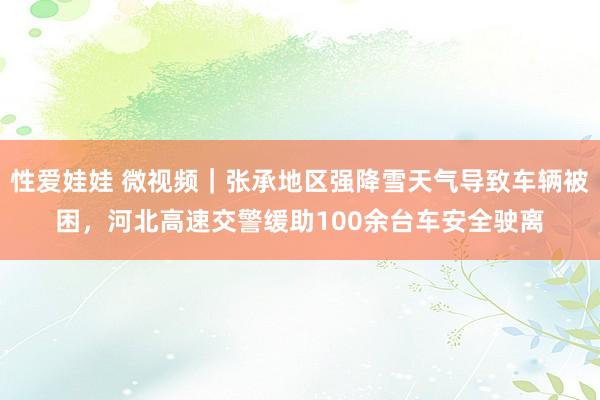 性爱娃娃 微视频｜张承地区强降雪天气导致车辆被困，河北高速交警缓助100余台车安全驶离