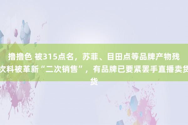 撸撸色 被315点名，苏菲、目田点等品牌产物残次料被革新“二次销售”，有品牌已要紧罢手直播卖货