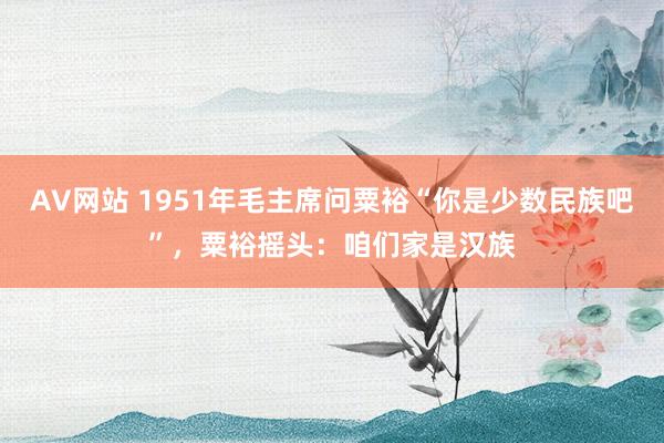 AV网站 1951年毛主席问粟裕“你是少数民族吧”，粟裕摇头：咱们家是汉族