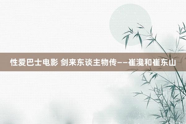 性爱巴士电影 剑来东谈主物传——崔瀺和崔东山