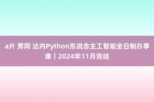 a片 男同 达内Python东说念主工智能全日制办事课｜2024年11月完结