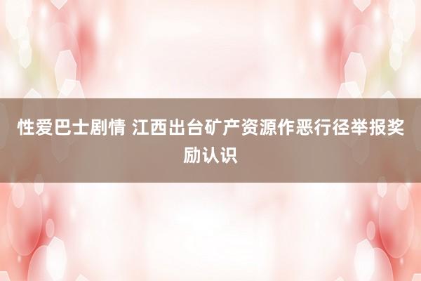 性爱巴士剧情 江西出台矿产资源作恶行径举报奖励认识