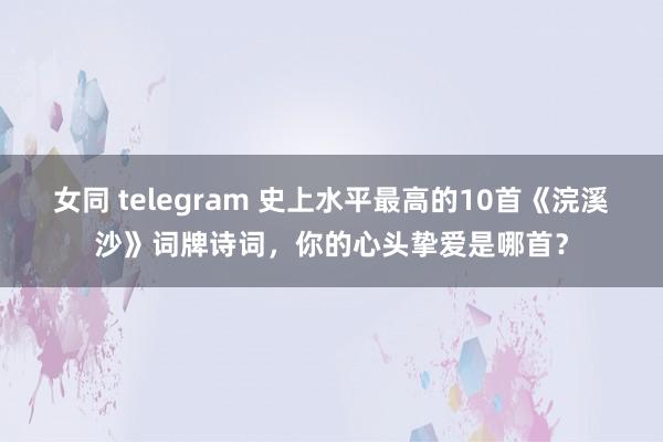 女同 telegram 史上水平最高的10首《浣溪沙》词牌诗词，你的心头挚爱是哪首？